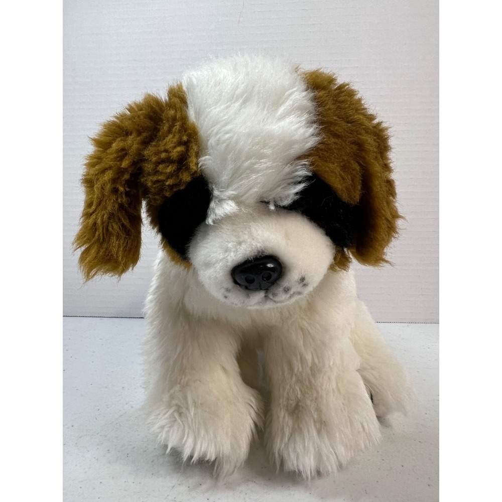 Douglas St Bernard Realistic Plush Puppy Dog 12 Inch Stuffed Animal Brown White
